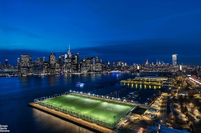 water view featuring a view of city lights