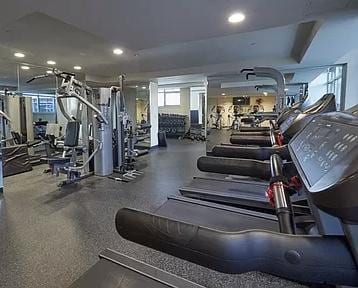 1485 5th Ave Unit 16E, New York City, NY 10035 - gym featuring recessed lighting