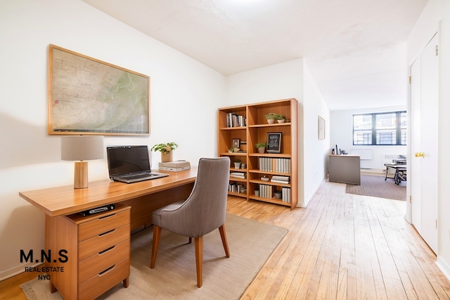 office featuring light wood-type flooring
