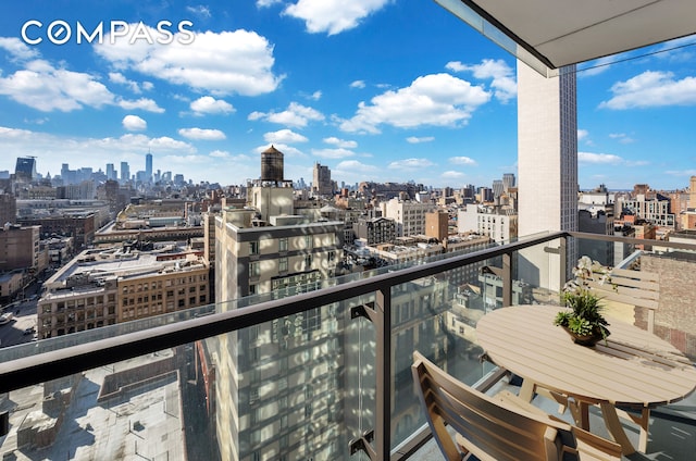 balcony with a view of skyline