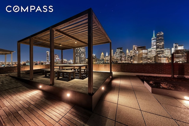 exterior space with a view of city lights