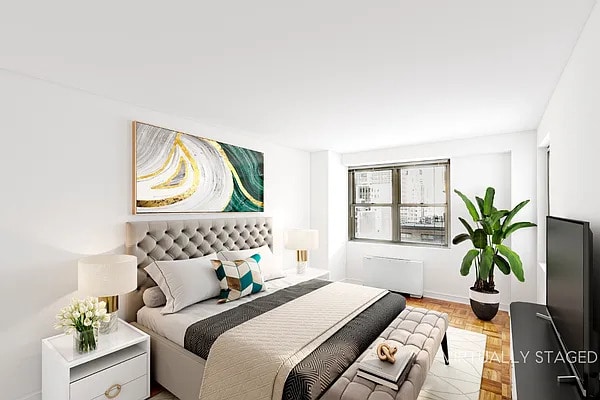 bedroom featuring radiator heating unit