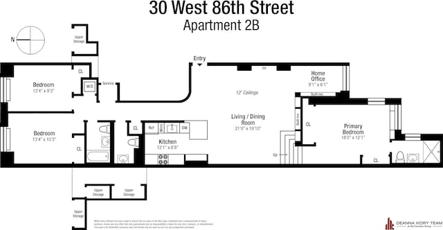 30 W 86th St Unit 2B, New York City, NY 10024 - view of property floor plan