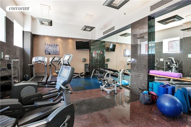 workout area with healthy amount of natural light