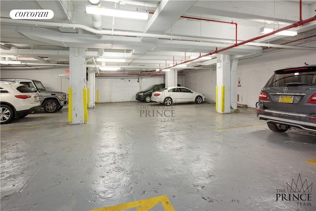 view of parking garage