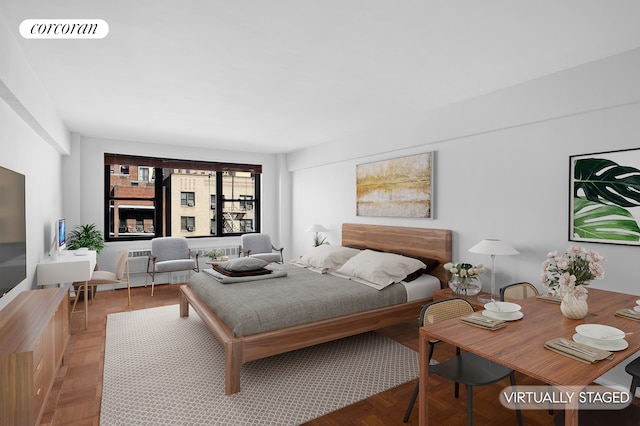 bedroom featuring visible vents