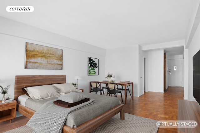 bedroom with visible vents