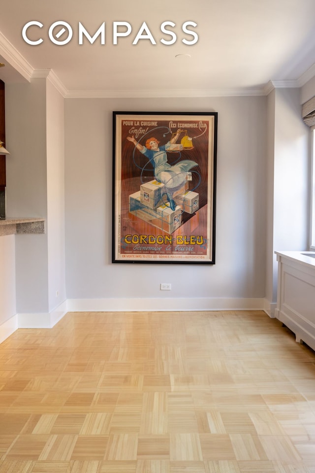 132 E 35th St Unit 7H, New York City, NY 10016 - detailed view of crown molding and baseboards