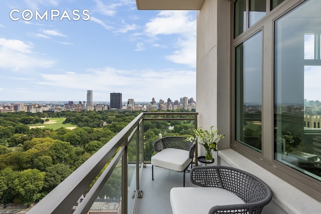 balcony with a city view