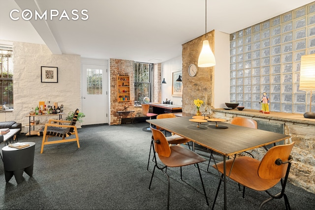 dining room with carpet flooring