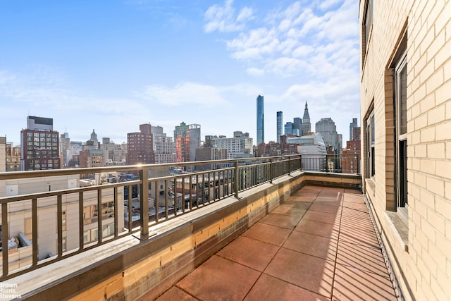 balcony featuring a view of city