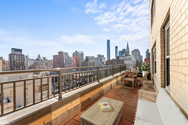 balcony with a city view