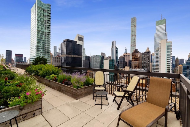 view of patio featuring a view of city