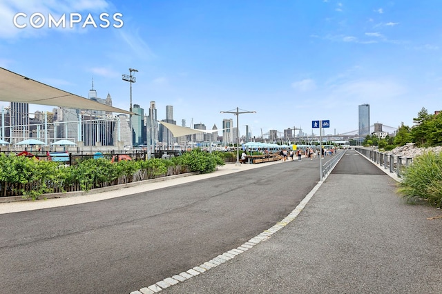 view of road featuring a city view