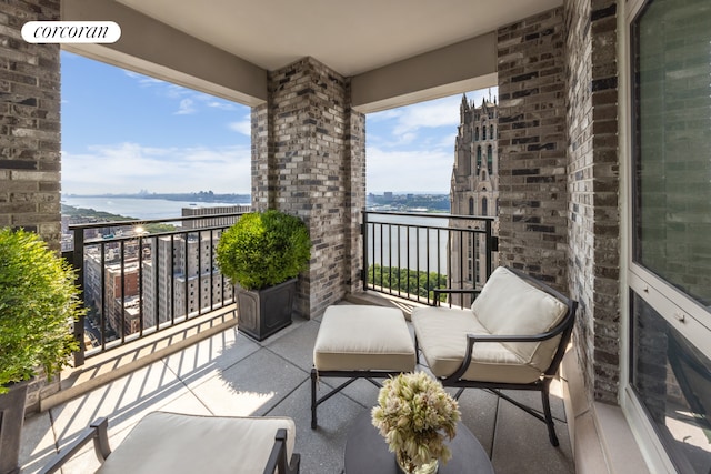 balcony with a view of city