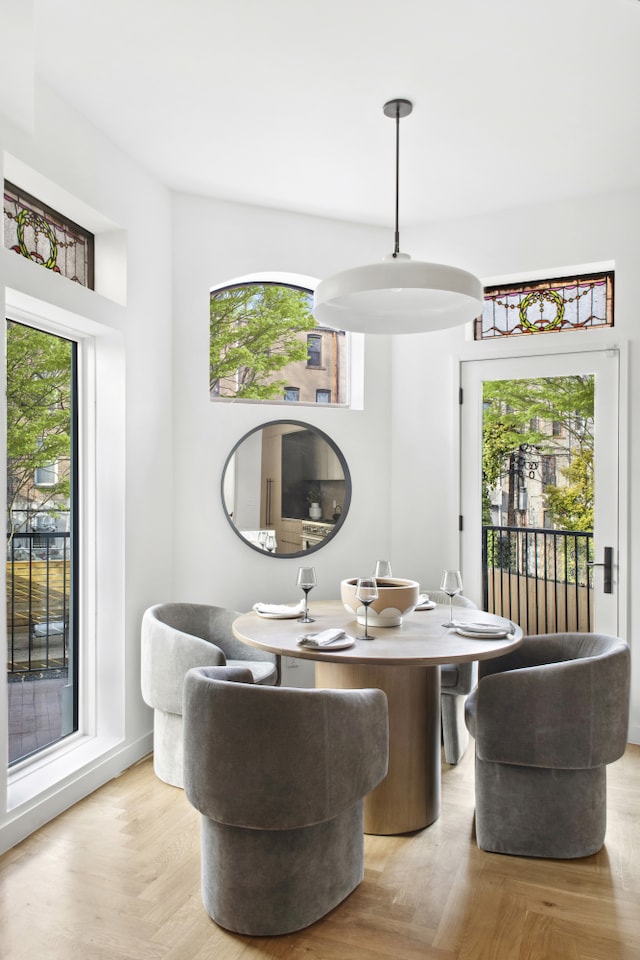 dining space with plenty of natural light