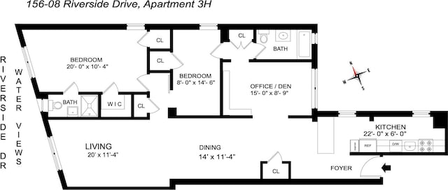 156-08 Riverside Dr W Unit 3H, New York City, NY 10032 - room layout