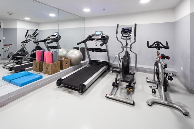 1702 Newkirk Ave Unit 5A, New York City, NY 11226 - gym featuring recessed lighting