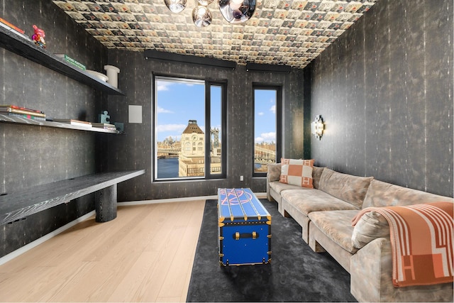 30 Front St Unit 21A/D, New York City, NY 11201 - bedroom with recessed lighting, a water view, access to outside, and wood finished floors