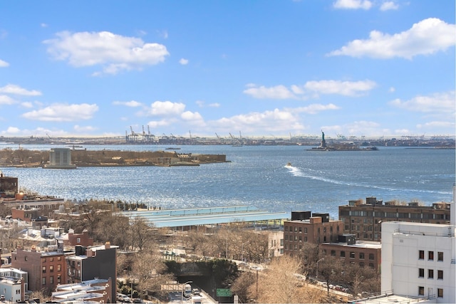 property view of water featuring a city view