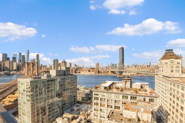 property view of water with a view of city