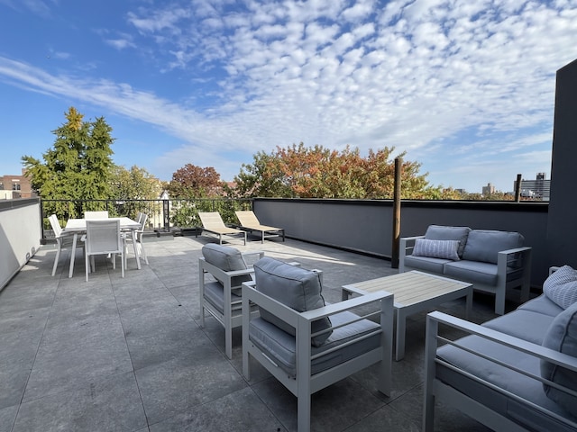 view of patio with an outdoor living space