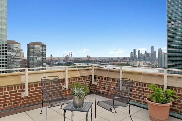 balcony with a view of city