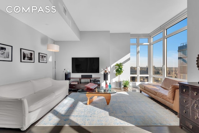 388 Bridge St Unit Ph50D, New York City, NY 11201 - living room featuring expansive windows