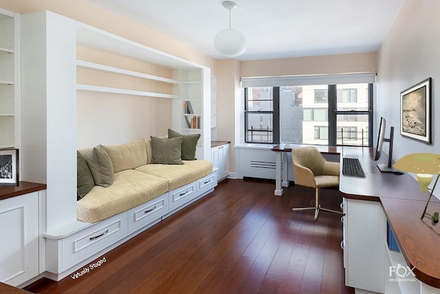 510 E 86th St Unit 14C, New York City, NY 10028 - home office with dark wood-style flooring and built in features