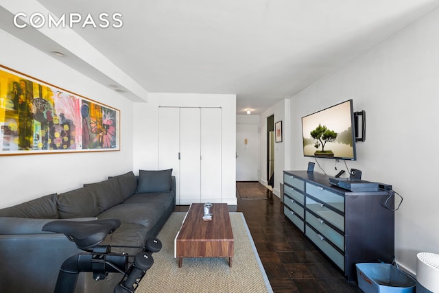 living area with baseboards