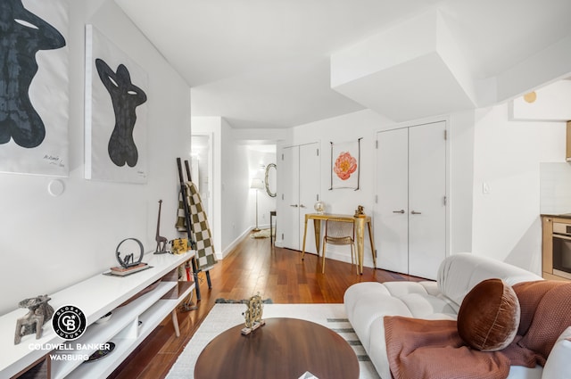 living room featuring hardwood / wood-style floors