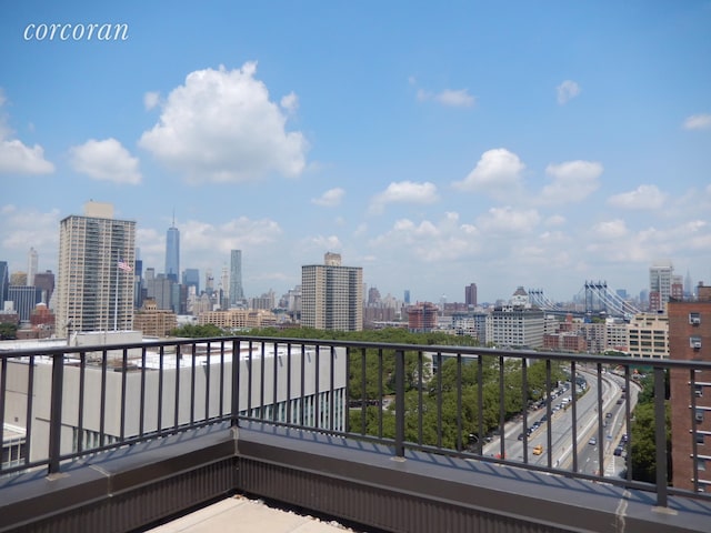 balcony with a city view