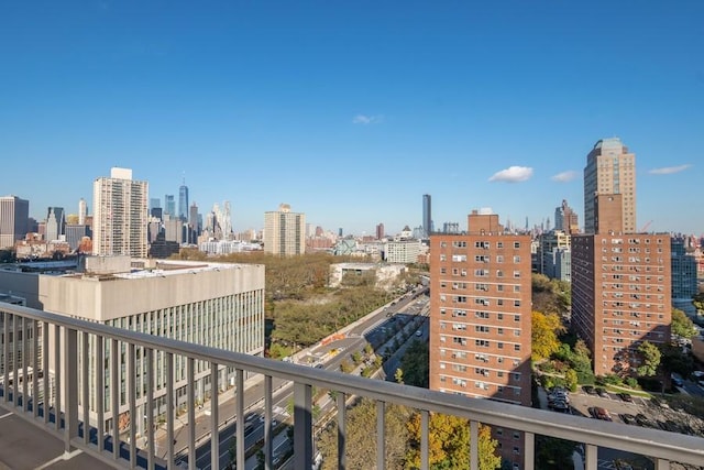 balcony with a view of city