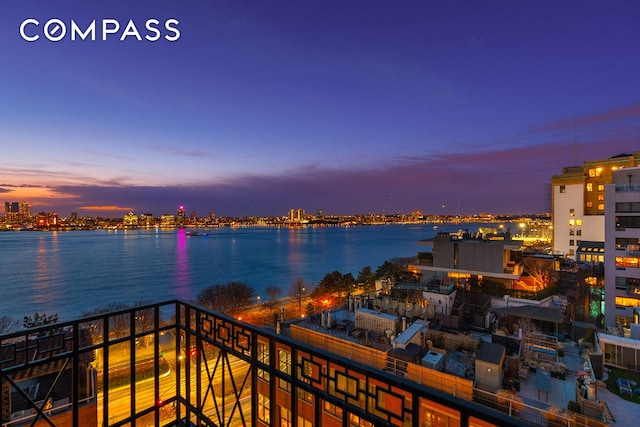 property view of water featuring a view of city