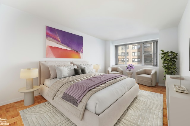 bedroom with baseboards