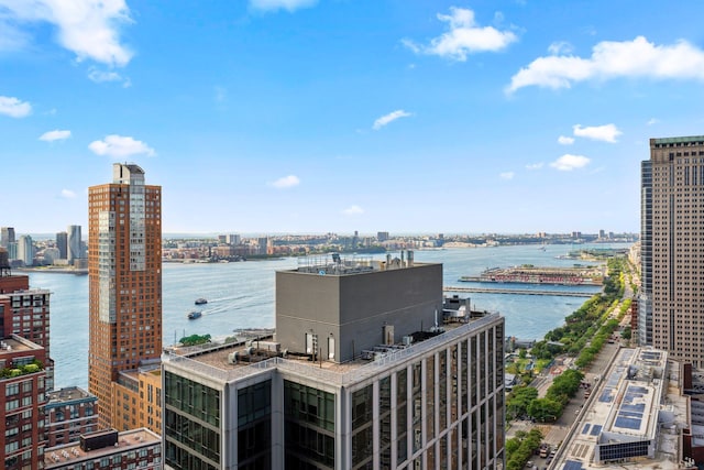 property view of water featuring a view of city