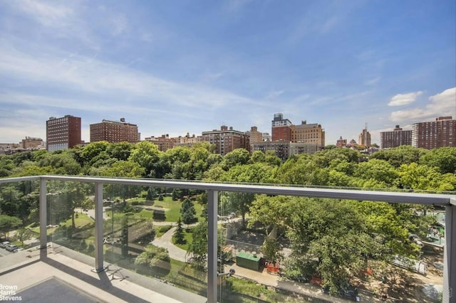 balcony with a city view