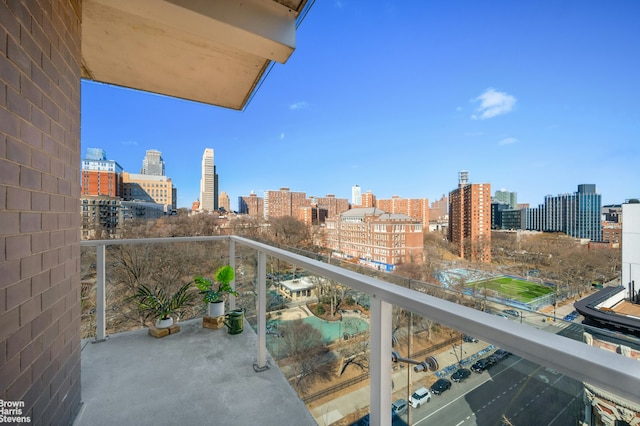 balcony with a view of city