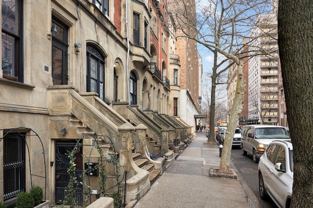 view of road featuring sidewalks