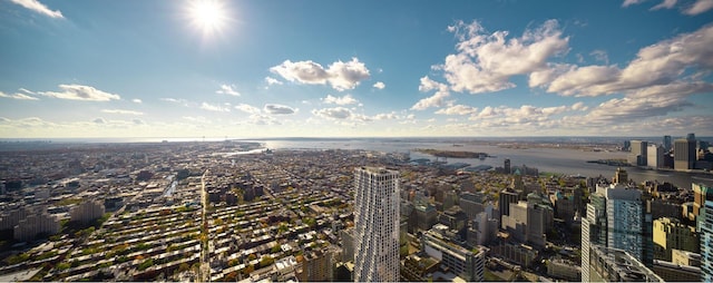 drone / aerial view featuring a city view