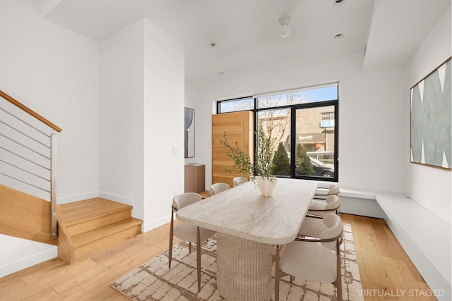 20 Vanderbilt Ave, New York City, NY 11205 - dining area featuring stairs and hardwood / wood-style flooring