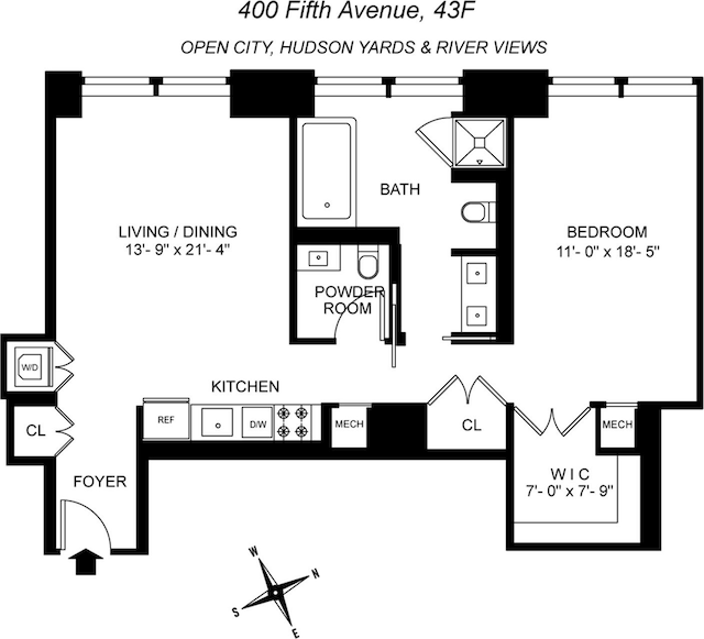 400 5th Ave Unit 43F, New York City, NY 10018 - view of home floor plan