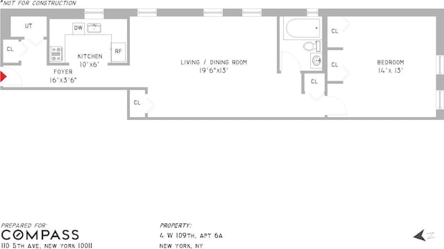 4 W 109th St Unit 6A, New York City, NY 10025 - view of floor plan / room layout