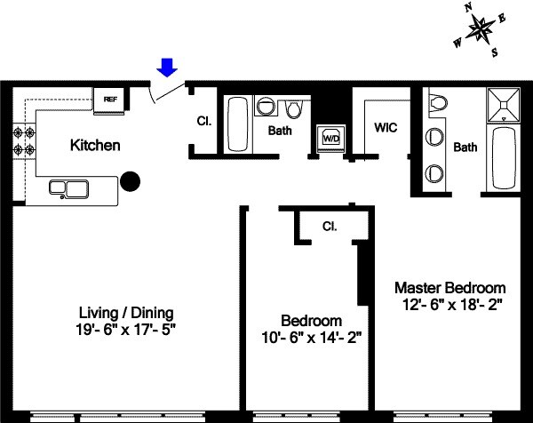 545 W 110th St Unit 2B, New York City, NY 10025 - view of home floor plan