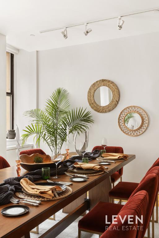 dining area with rail lighting