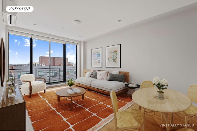 living room with a view of city