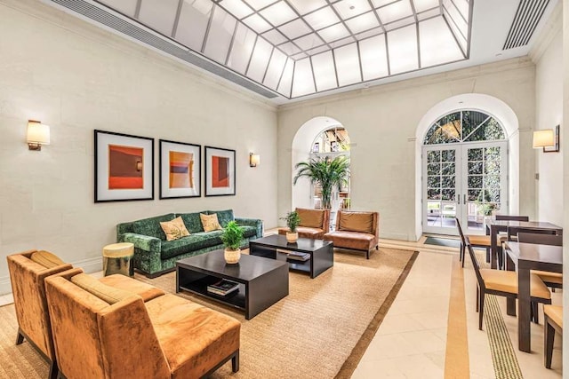 lobby featuring a high ceiling