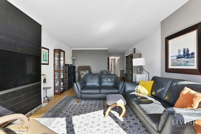 living area featuring wood finished floors