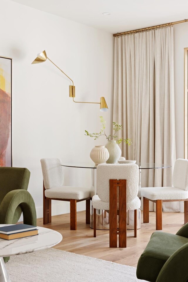 living area with light wood-style floors