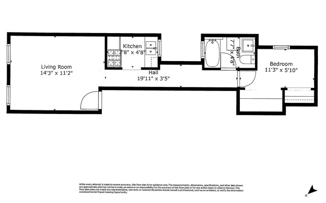 344 W 48th St Unit 2Fe, New York City, NY 10036 - room layout
